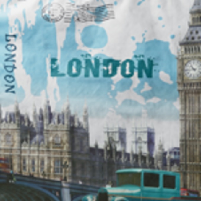 6-Layer Double Shoe Rack, London Print, large