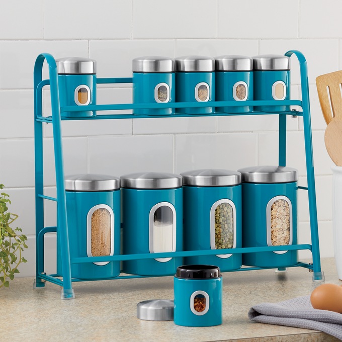 Window Canisters and Spice Rack Set Country Door