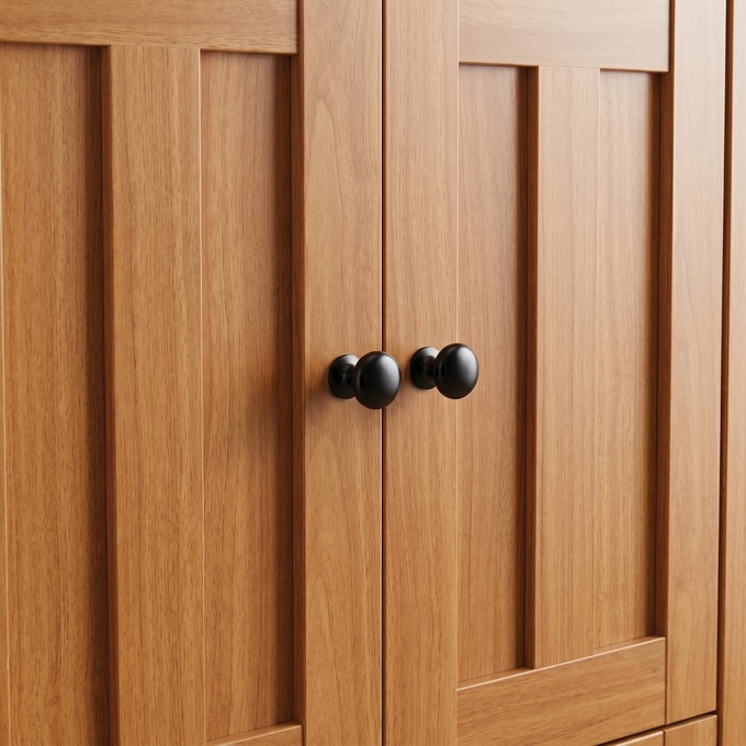Katie Sideboard Cabinet with Drawers, Black Oak, large
