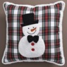 Plaid Snowman Accent Pillow, , large