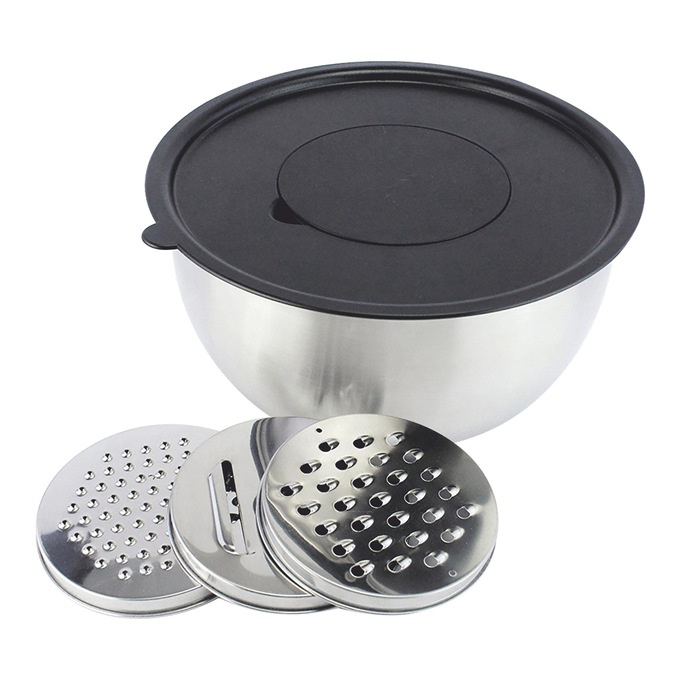 6-Piece Stainless Steel Bowl & Grater Set, , large