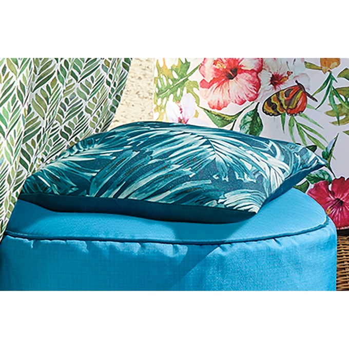 Outdoor Pillow, Navy Palms, large