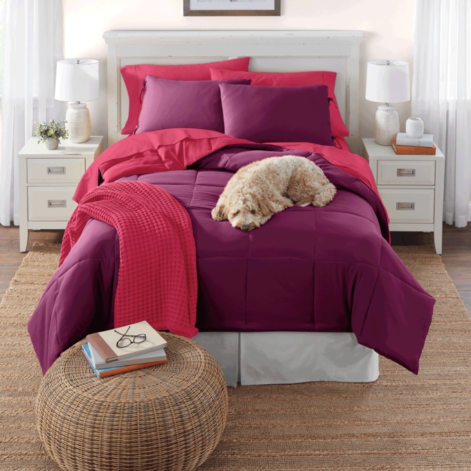 Color Connection Reversible Down-Alternative Comforter Set, , large