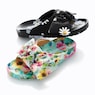 Muk Luks Luau Knotted Slide with Bow, Floral Pattern and Molded Footbed, , large