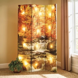 Lit Reversible Fall Trees Room Screen, , large