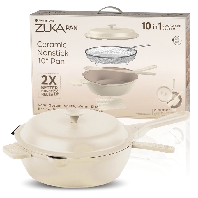 Granitestone 10" Zuka Pan, Cream, large