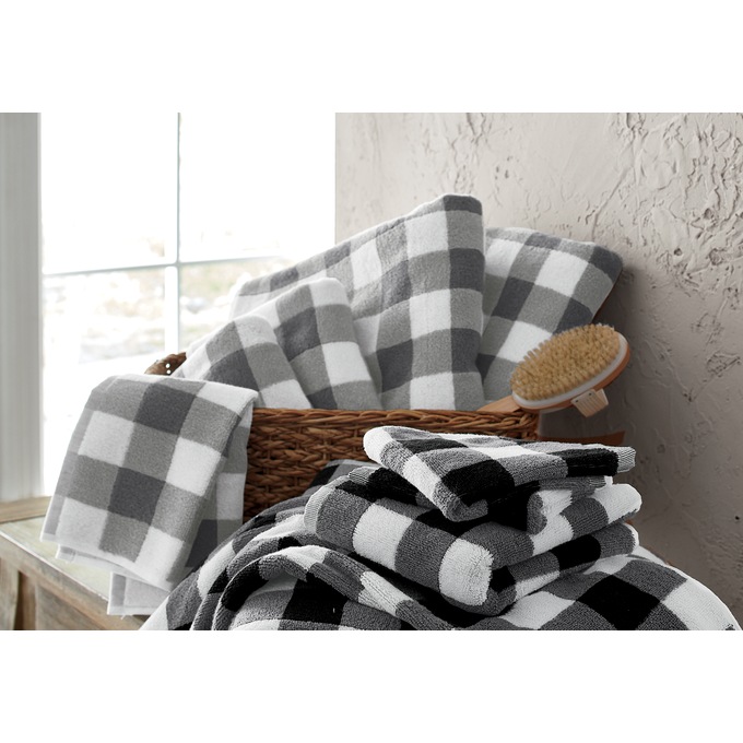 6 Decorative Buffalo Check Plaid Hand Towels 15.8 x 23.6 Inch