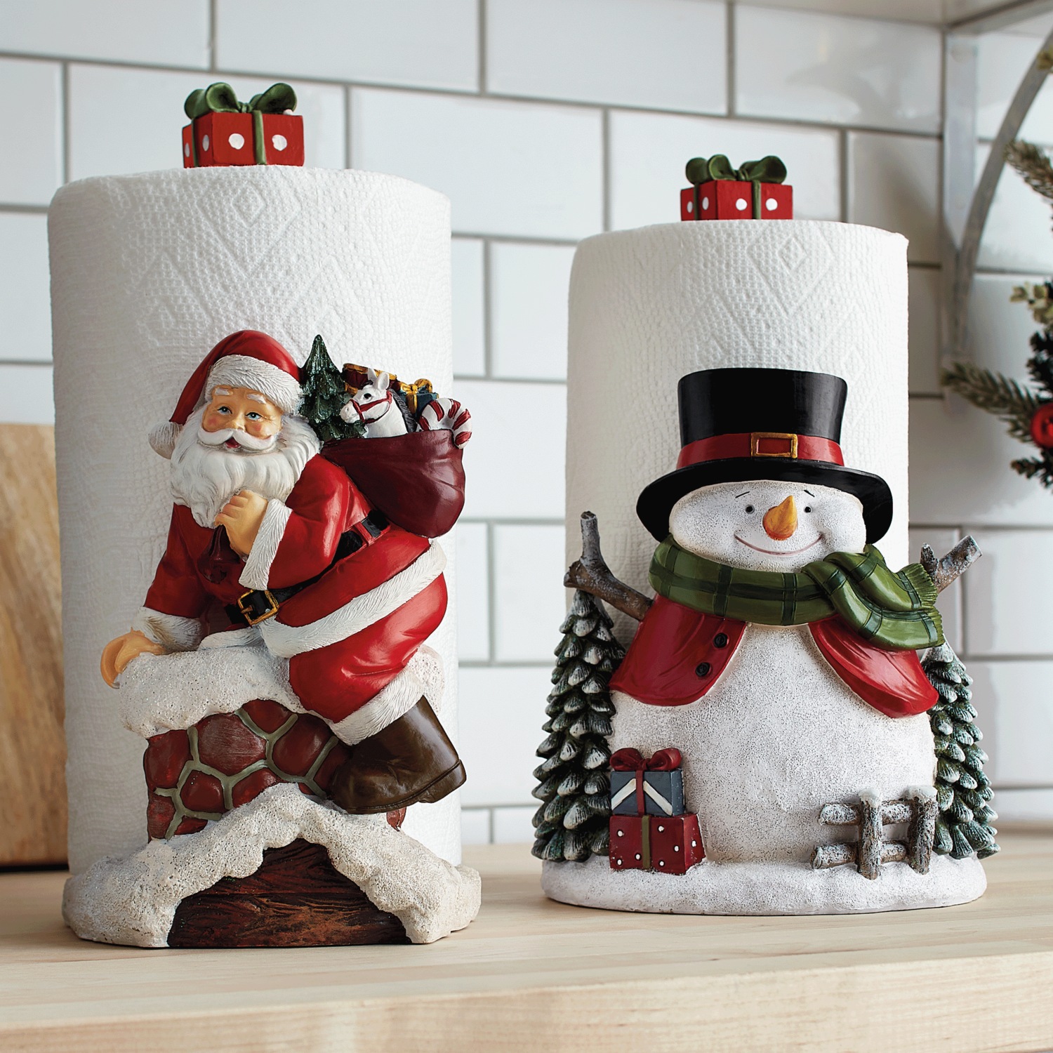 Santas Checklist Christmas Paper Towel Holder