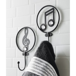 Set of 2 Music Wall Hooks, , large