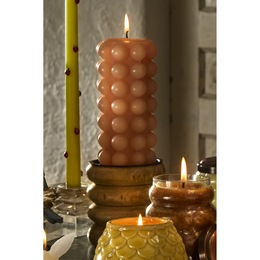 Ribbed Pillar Candleholder, , large