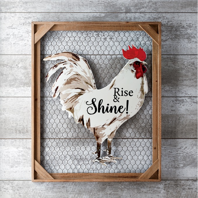 Chicken Wire Rooster Wall Art