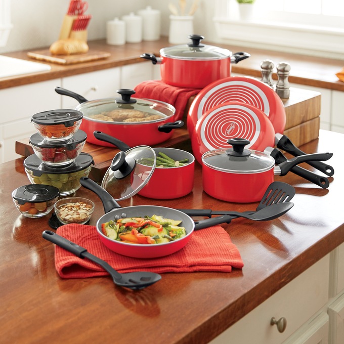 Tramontina 14 Piece Ceramic Cookware Set (Red)