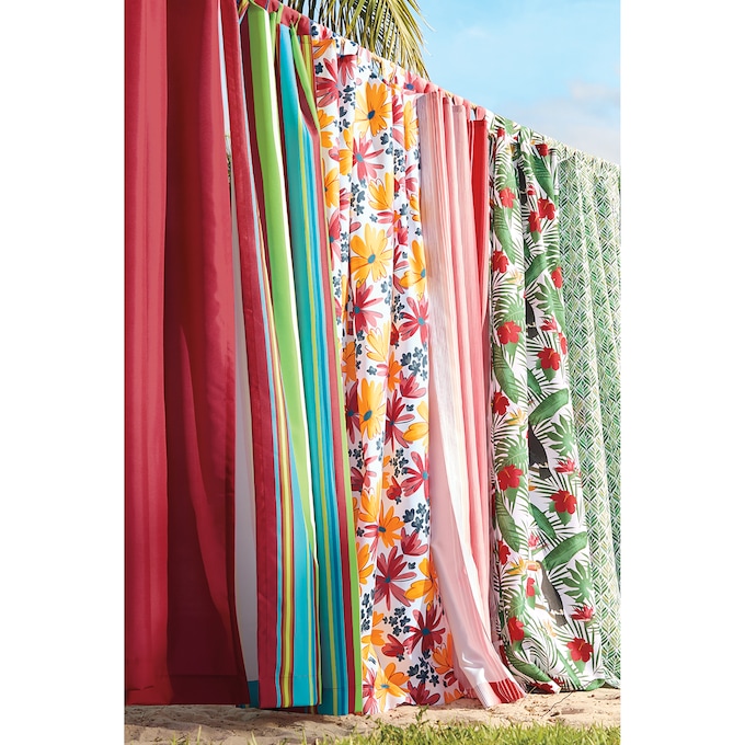 Outdoor Curtain Panel, Multi Daisies, large