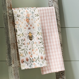 2-Piece Flowers and Bees Towel Set, , large