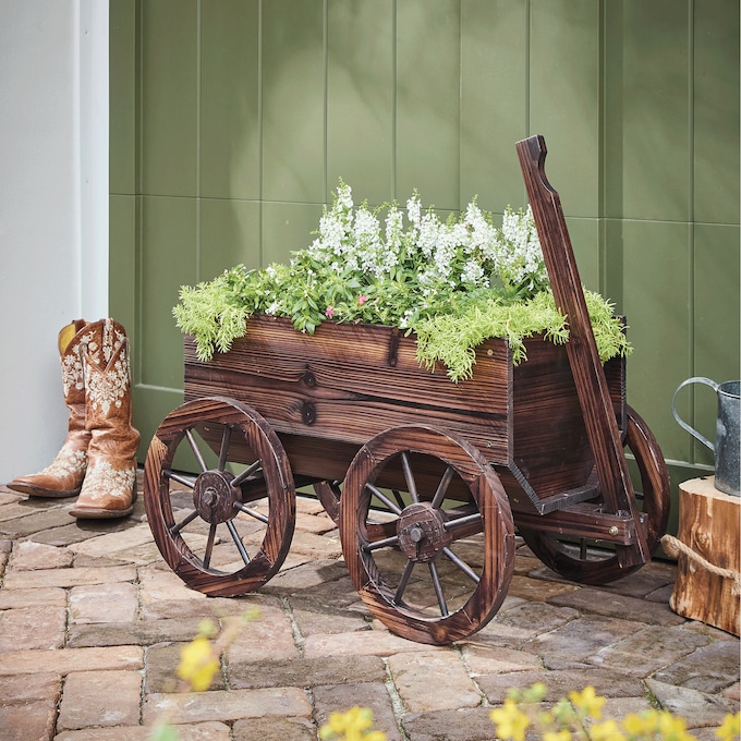 Yellowstone Wagon Planter, Brown, large