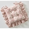 Gingham and Toile Chair Cushion, , large