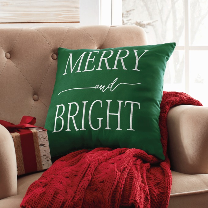 Merry And Bright Decorative Pillow, , large