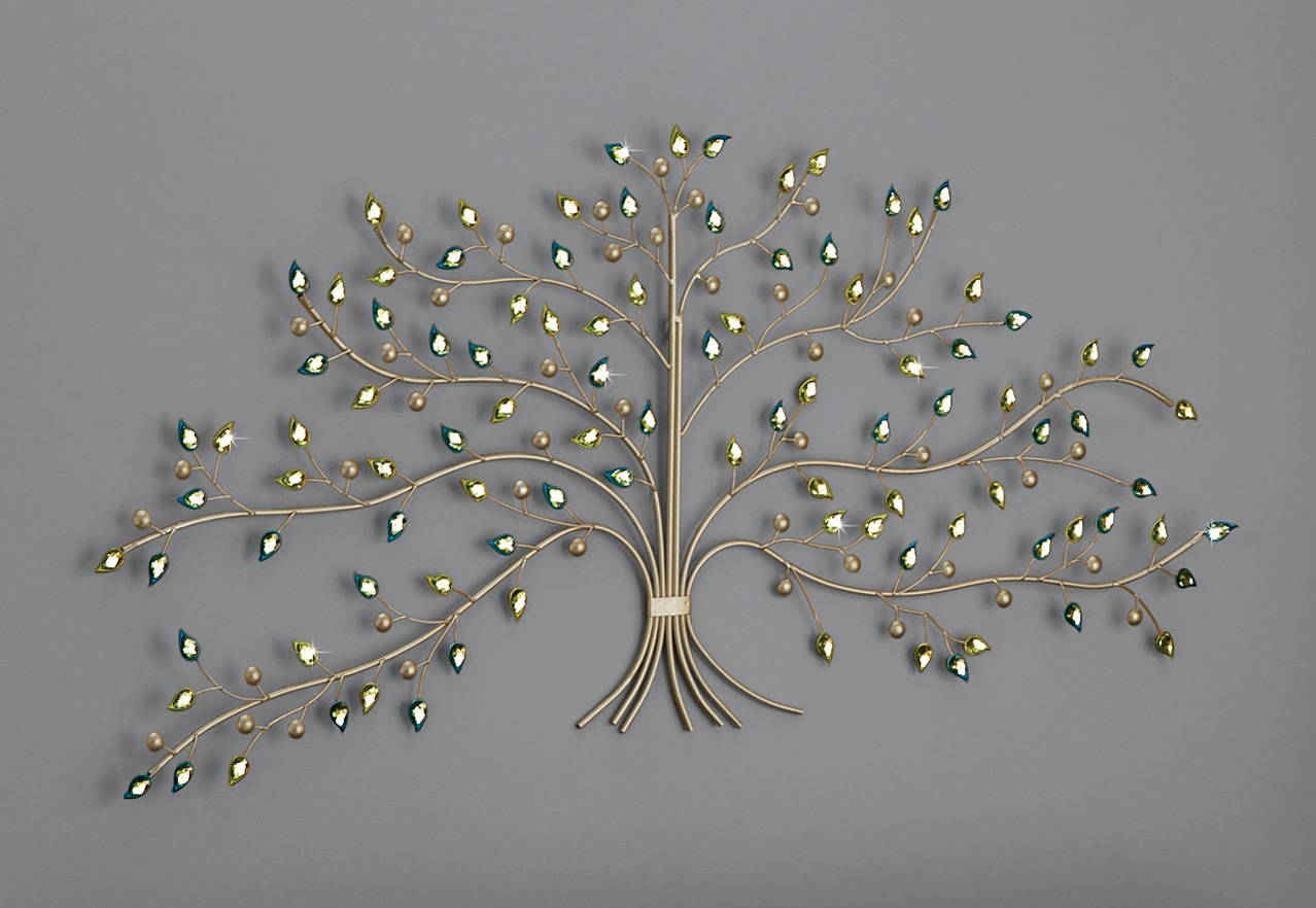 jewelled amber tree wall art