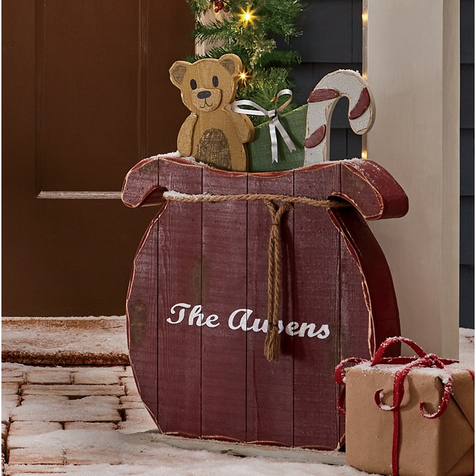 Chunky Wood Cutouts Christmas Sack, , large