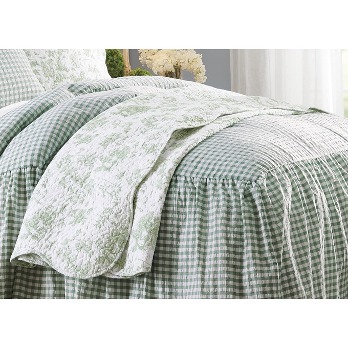 Summer Toile Oversized Quilt, , large