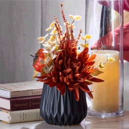 Mum Arrangement in Black Vase, , large