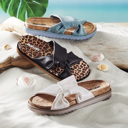 Muk Luks Jasmine Knotted Faux Leather Slide with Memory Foam, , large