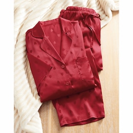Satin Heart PJ Set, , large