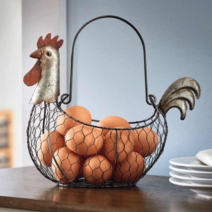 Rooster Storage Basket, Multi, large