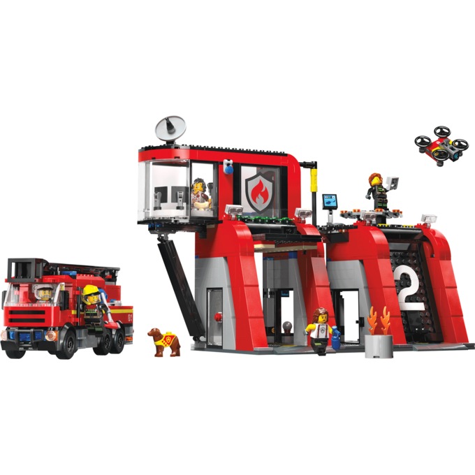 LEGO City Fire Station With Fire Truck, , large