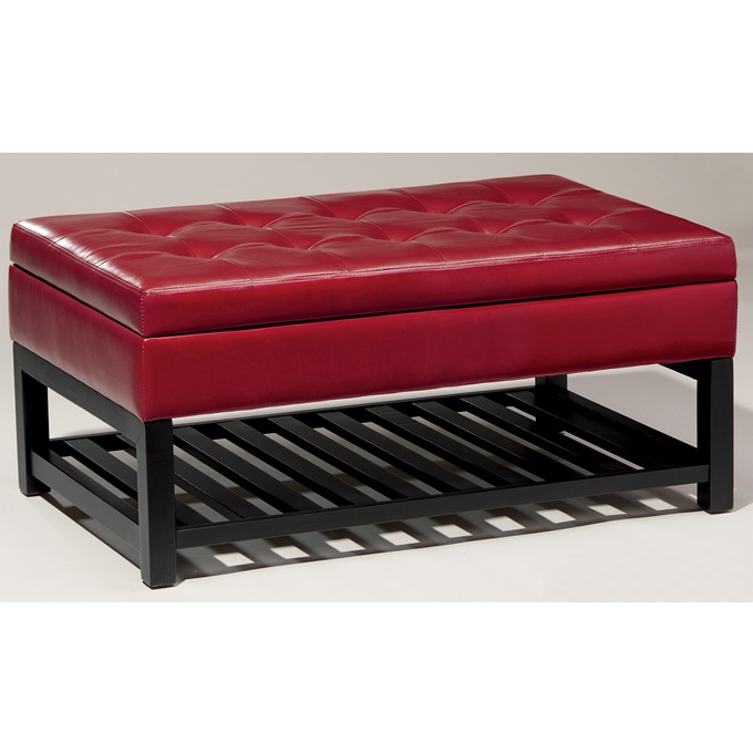 Hudson Storage Bench, Red, large