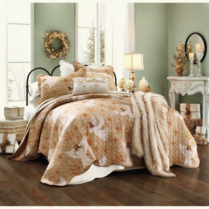 Winter Angels Oversized Quilt and Sham, , large