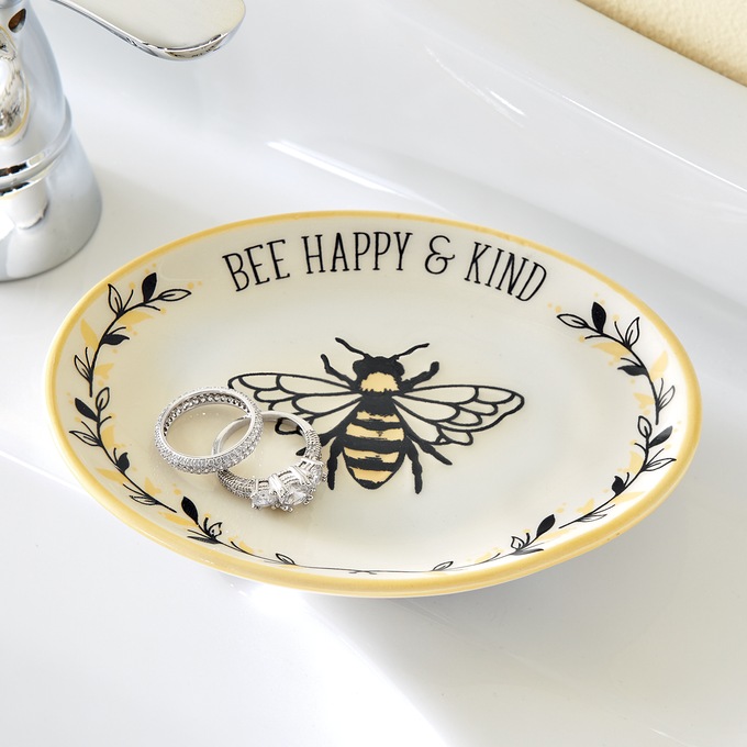 Bee Happy Botanical Bee Dish Towel