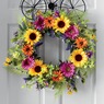 Purple Daisy and Yellow Sunflower Wreath, , large