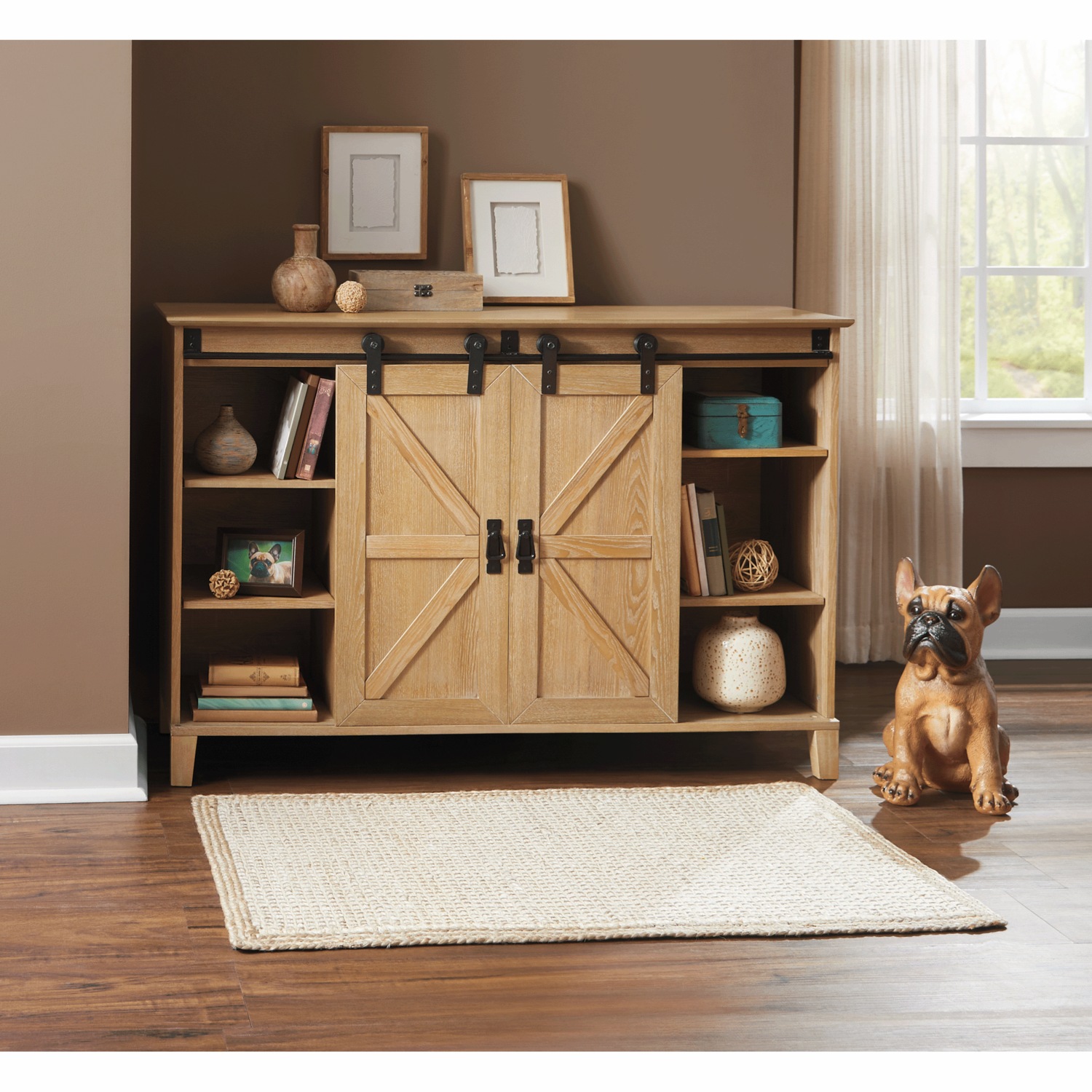 Barn door outlet console table