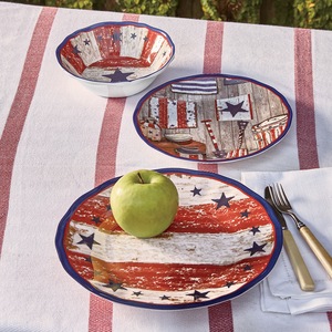 12-Piece Melamine Americana Dinnerware Set, , large