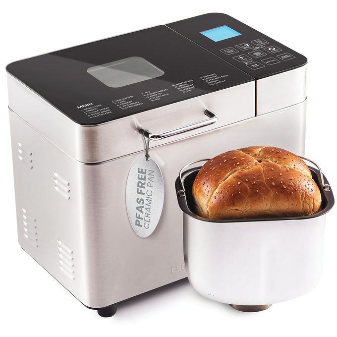 Elite Gourmet 2-lb. Stainless Steel Digital Bread Maker, , large