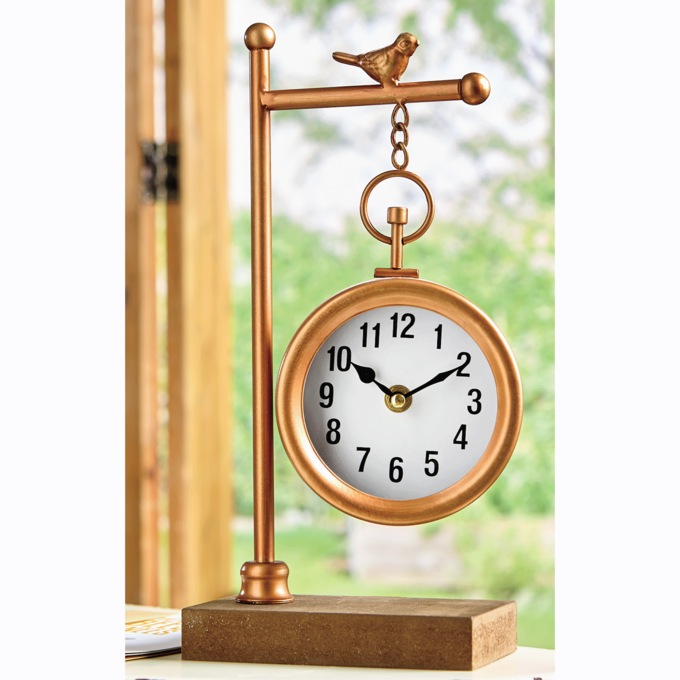 Bird on Branch Table Clock, , large