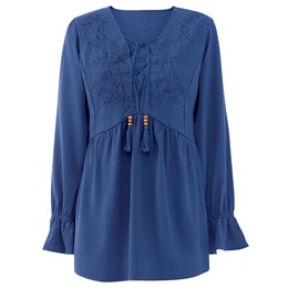 Ginger Spice Peasant Top, Blue, large