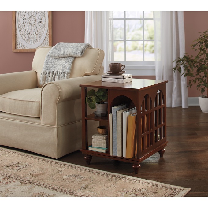 Arched Mission Revolving End Table, , large