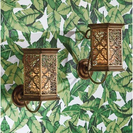 Medallion Wall Art and Global Sconces, , large
