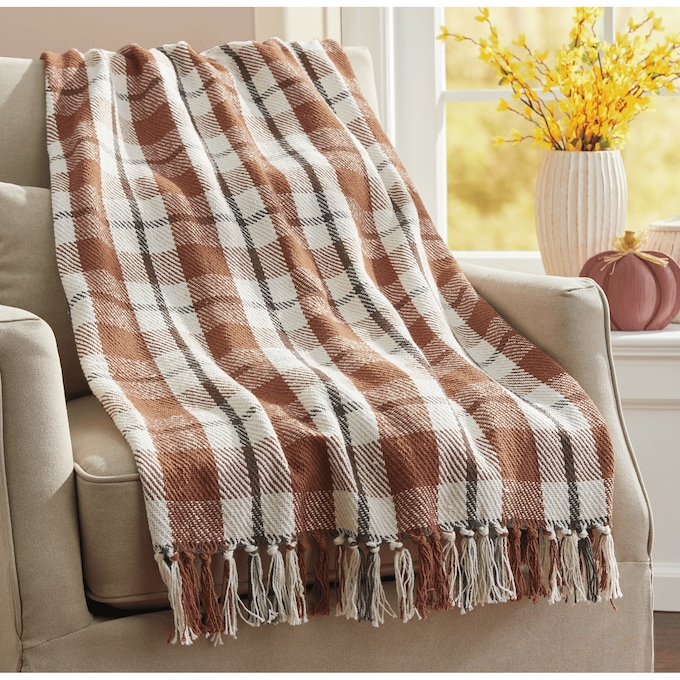Spice Plaid Throw, , large