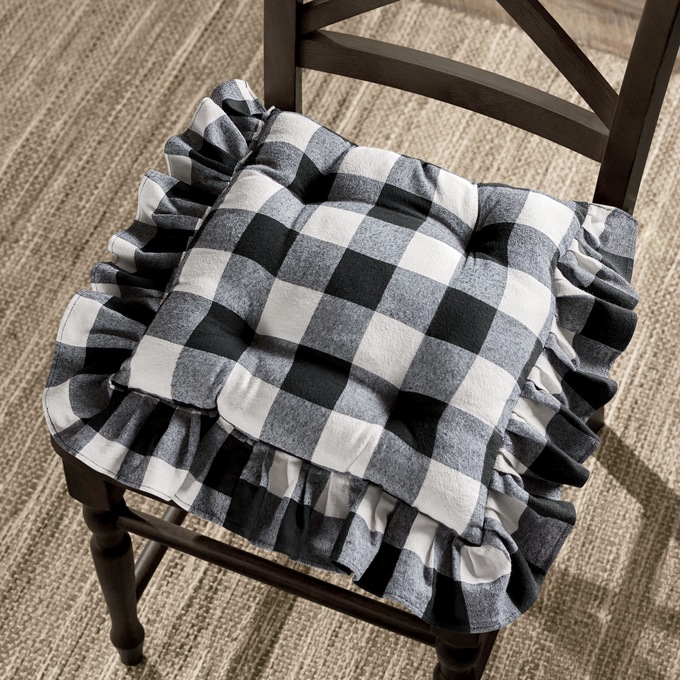 Black and white hotsell plaid seat cushion