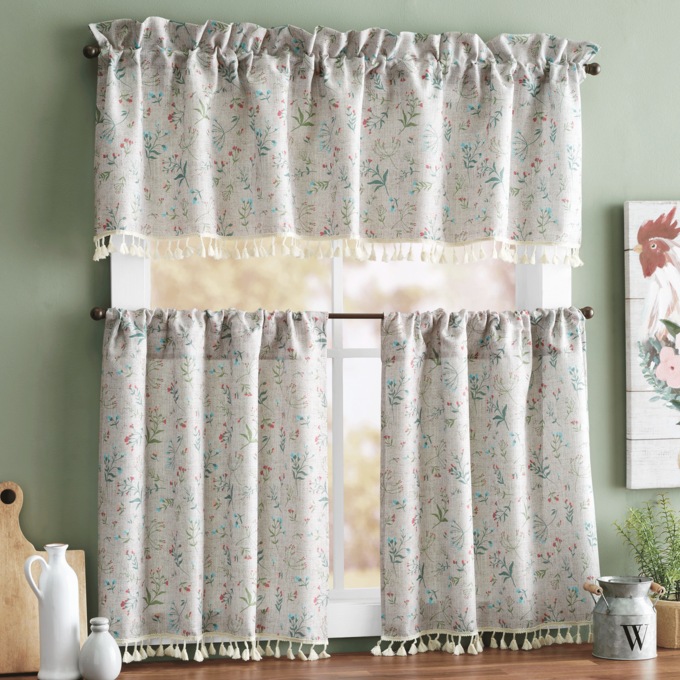 Floral Linen-look Tassel Tier Set, , large