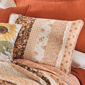 Virginia Fall Floral Ruffle Quilted Sham, Multi, large