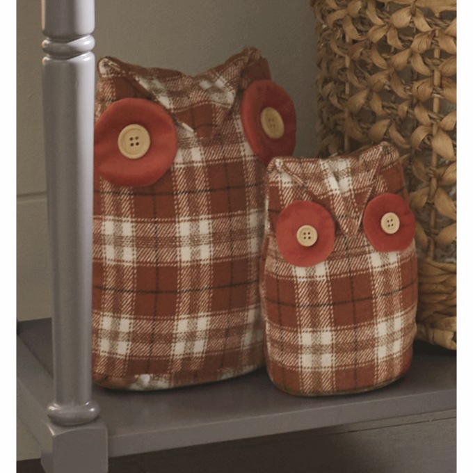 Set of 2 Harvest Plush Owls, , large