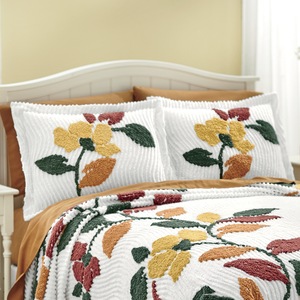 Harvest Floral Chenille Sham, , large