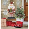 Chunky Wood Lit Jolly Santa, , large