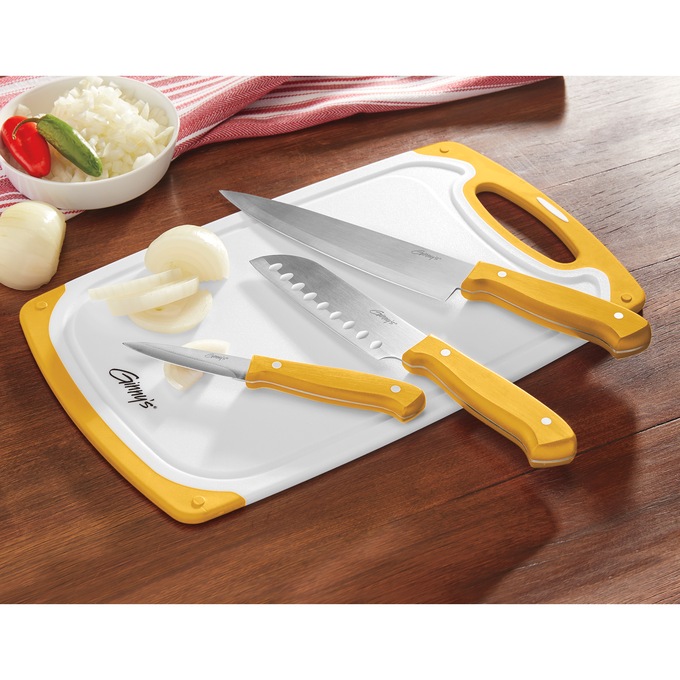 Ginny's 3-Piece Knife Set with Cutting Board, , large