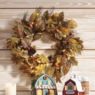 Lit Harvest Leaves and Acorns Wreath, , large