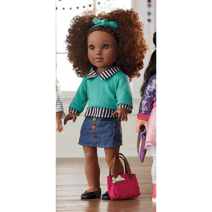 18&quot; Style Girls Doll with Set of 3 Outfits, , large